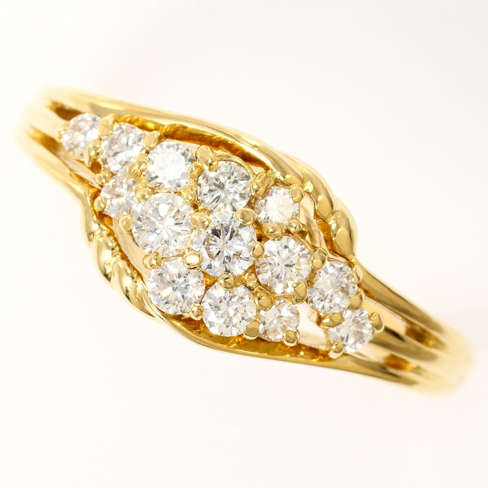 18K (18-karat) Yellow Gold Ring with 0.43ct Diamond, Certificate of Authentic...
